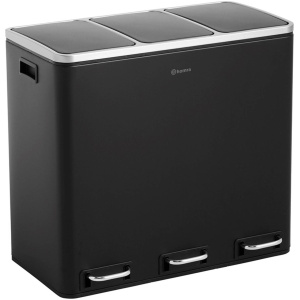 Homra SPARQ afvalscheiding Prullenbak - 3 vakken - 54L - Zwart