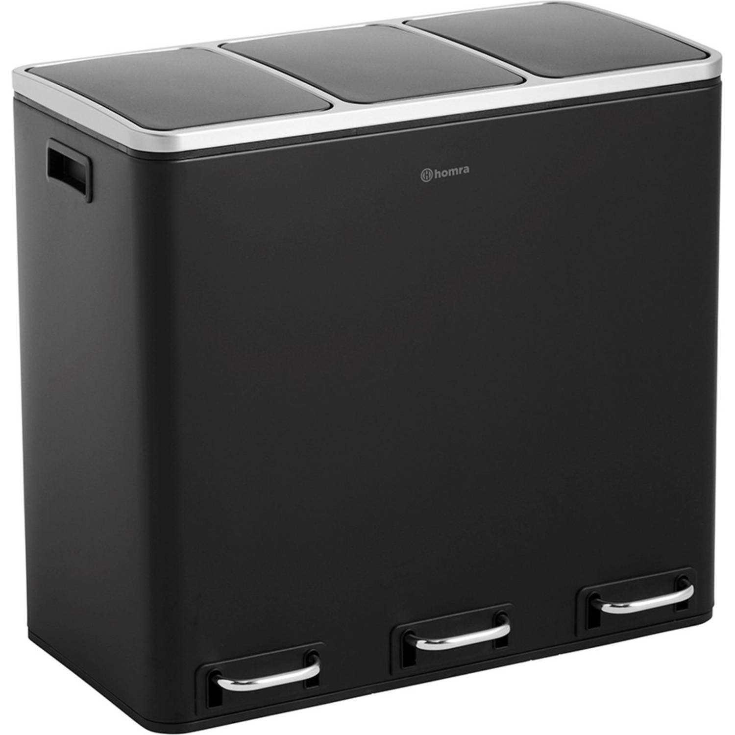 Homra SPARQ afvalscheiding Prullenbak - 3 vakken - 54L - Zwart