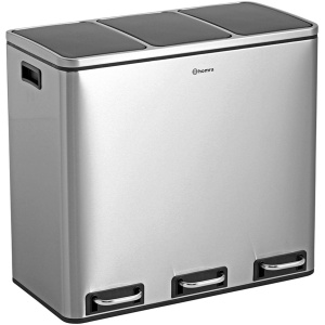 Homra SPARQ afvalscheiding Prullenbak - 3 vakken - 54L - RVS