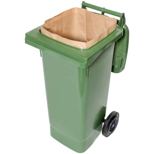 BioMat Composteerbare Papieren Containerzakken - 120/140 liter - 25 stuks - Composteerbaare afvalzak 120 liter - Verstevigde Bodem - Zwaarste Omstandigheden
