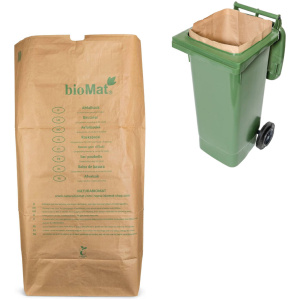 BioMat Composteerbare Papieren Containerzakken - 120/140 liter - Hernieuwbare Grondstoffen - Verstevigde Bodem -