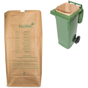 BioMat - Composteerbare papieren containerzakken 1 laags - 120 /140 - 5 stuks