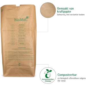 BioMat - Composteerbare papieren containerzakken 1 laags - 240 liter - 10 stuks