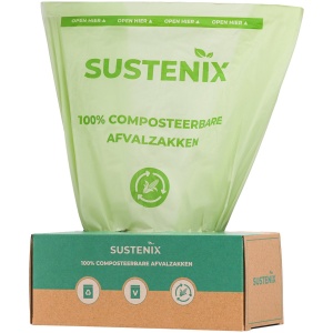 Biozakken - 6 liter - 150 Stuks - Sustenix - Incl. Dispenser - Composteerbare afvalzakjes - Biologisch Afbreekbare Afvalzakken - Vuilniszakken - GFT Afvalzakken - Afbreekbare Afvalzakken - Bio Afvalzakken - 35 x 36 cm