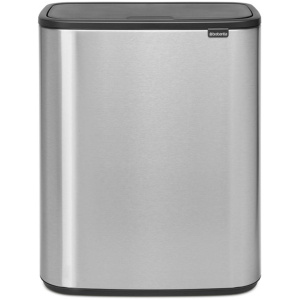 Brabantia Bo Touch Bin afvalemmer 2 x 30 liter met 2 kunststof binnenemmers - Matt Steel Fingerprint Proof