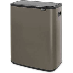 Brabantia Bo Touch Bin afvalemmer 2 x 30 liter met 2 kunststof binnenemmers - Platinum