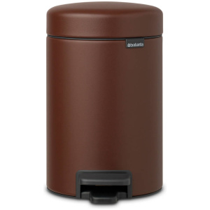 Brabantia NewIcon pedaalemmer 3 liter met kunststof binnenemmer - Mineral Cosy Brown