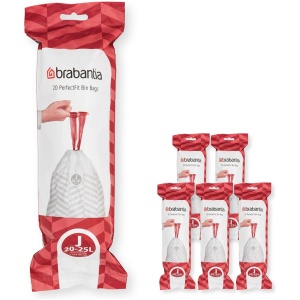 Brabantia PerfectFit Vuilniszakken - 20/25 l - Code J - 6 rollen x 20 stuks
