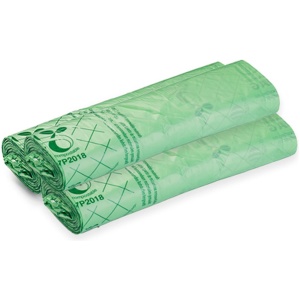 Composteerbare containerzakken - 120/150L - 3 rollen - 8 zakken per rol - Biologisch afbreekbaar - Europees gecertificeerd - Biobased materiaal