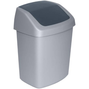 Curver - Afvalbak Swing 10L Zilver/antraciet