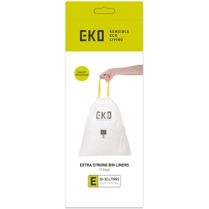 EKO - Afvalzakken 25-35 ltr (E), EKO (24x12 stuks) - Plastic - wit