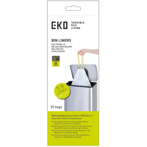 EKO - Afvalzakken 7-9 ltr (B), EKO (24x25 stuks) - Plastic - wit