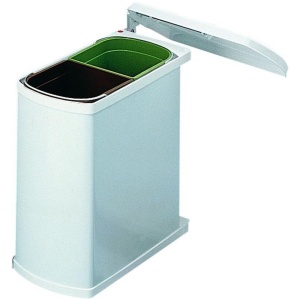Hailo Duo-Automatic Inbouw Prullenbak - 16 l - Wit