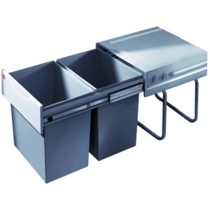 Hailo Tandem-Rb Inbouw Prullenbak - 2 x 20 l - Grijs
