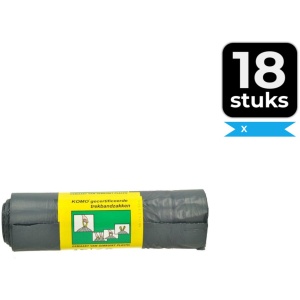 KOMO Afvalzakken met trekband - 60 l - 15 stuks - Voordeelverpakking 18 stuks