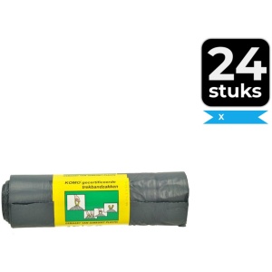 KOMO Afvalzakken met trekband - 60 l - 15 stuks - Voordeelverpakking 24 stuks