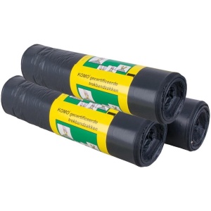 KOMO Afvalzakken met trekband - 60 l - 3 rol x 15 stuks
