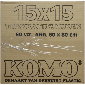 KOMO trekbandzakken - doos - 15 rollen x 15 stuks