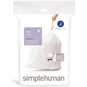 Simplehuman Code J Afvalzakken - 40 liter - 20 stuks - met Trekband - Blauw