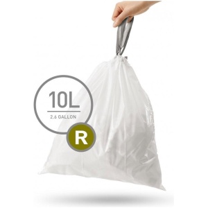 Simplehuman Code R Afvalzakken - 10 liter - 20 stuks - met Trekband - Wit