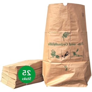 120 Liter Composteerbare Papieren Zakken voor GFT-Afval - Set van 25 Vuilniszakken - 2-laags Scheurvast - Geproduceerd in Europa