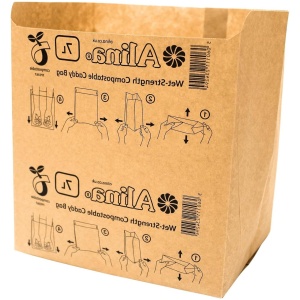 6L tot 8L Composteerbare Papieren Caddy Bin Bag - Biologisch Afbreekbaar - 7 Liter - Bruin - 100 stuks