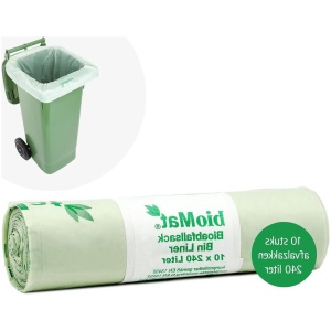 Composteerbare 240 liter Afvalzakken - 10 Zakken voor Organisch Afval - Biobak Restafvalbak - Premium Kwaliteit - Klimaatneutraal - Made in Germany