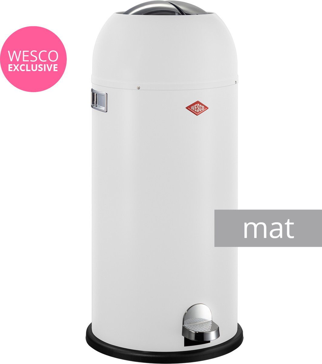 Prullenbak - Wesco Kickmaster Maxi Pedaalemmer - 40 l - Mat Wit