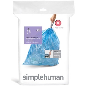 Simplehuman Code V Afvalzakken - 18 liter - 20 stuks - met Trekband - Blauw