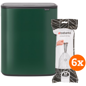 Brabantia Bo Touch Bin 60 Liter Pine Green + Vuilniszakken (120 stuks)