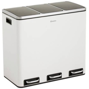 Homra SPARQ afvalscheiding Prullenbak - 3 vakken - 54L - Wit