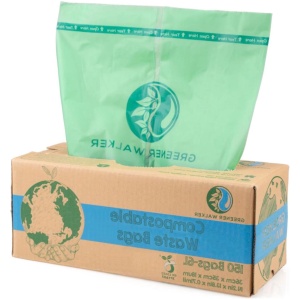 100% Composteerbare Afvalzakken - Biologisch Afbreekbaar - 150 Stuks - 6L - Groene kleur