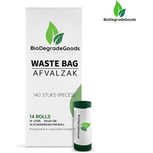 Biologisch Afbreekbare Afvalzakken 10L - Composteerbare Sterke Lekvrije Biozakken - 140 Stuks - GFT en Keukenafval