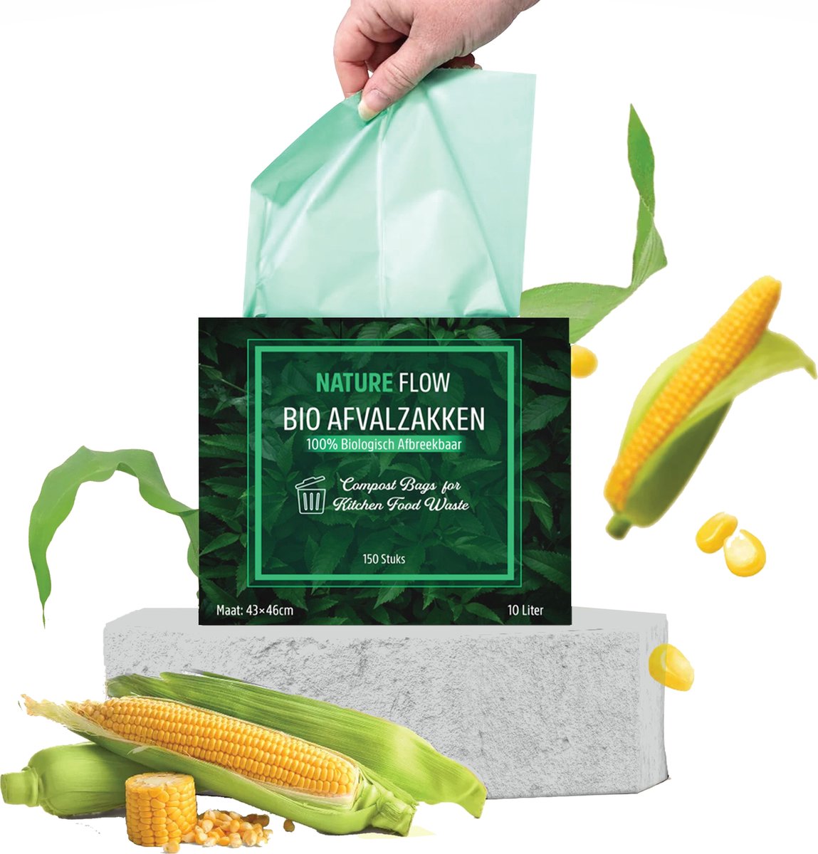 150X 10 liter Composteerbare Vuilniszakken - 10L Milieuvriendelijk
