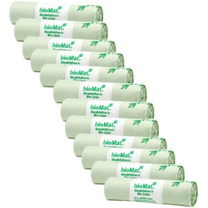 BioMat Composteerbare Vuilniszakken - 40/60 liter - 12 Rollen - Composteerbaar - Sterk - Betrouwbaar - Grote Capaciteit