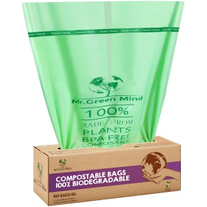 Biozakken 10 liter 140 stuks biologisch afbreekbare afvalzakken - 43 x 46 cm - 100% composteerbare vuilniszakken - Incl. dispenser - gft afvalzakken