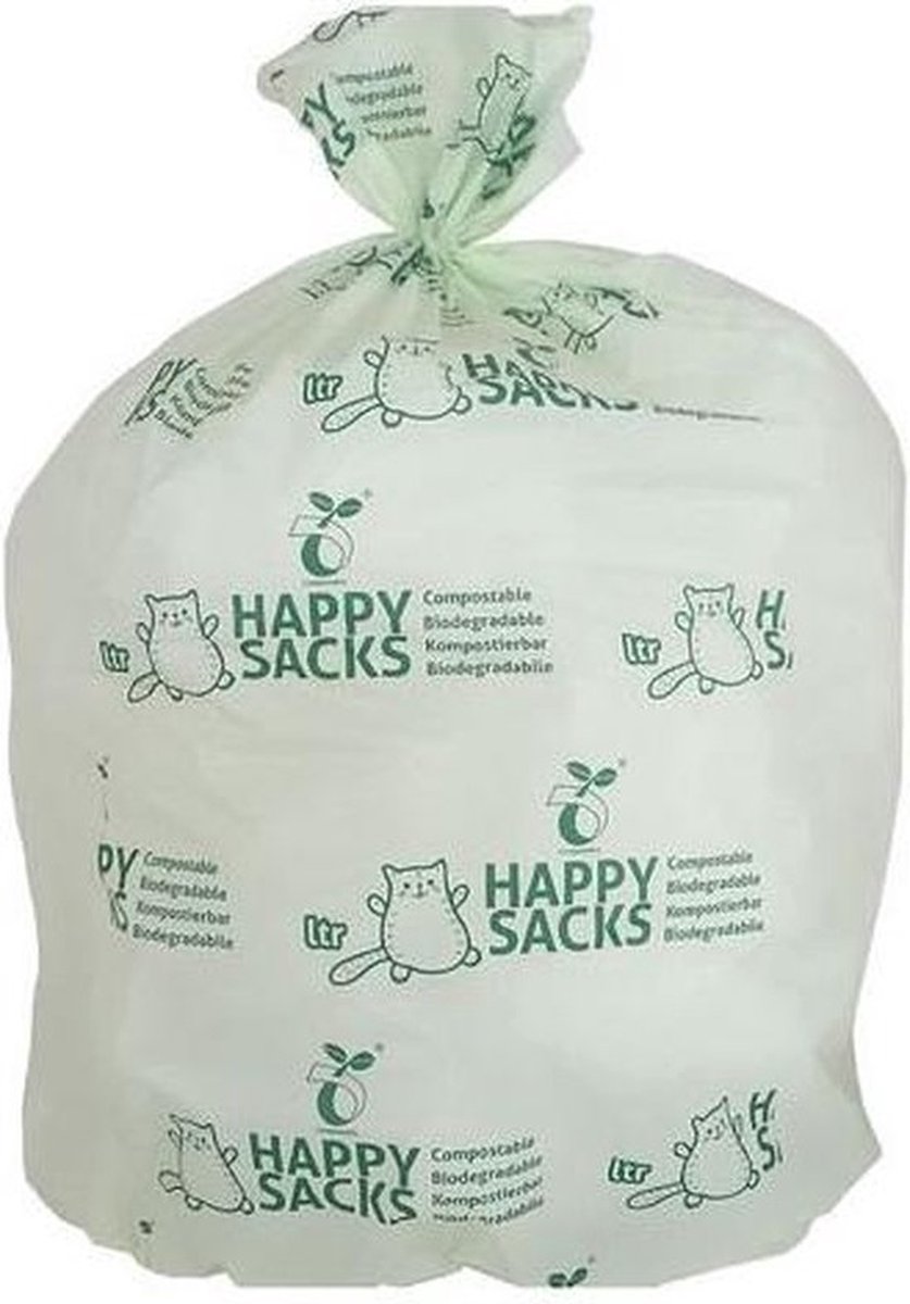 Biozakken 30 liter 60 stuks biologisch afbreekbare afvalzakken - 68x50cm - 100% composteerbare vuilniszakken - gft afvalzakken - EN 13432