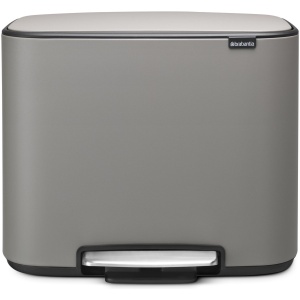 Brabantia Bo Prullenbak - 11 + 23 liter - Afvalscheiding - Mineral Concrete Grey