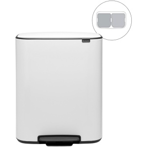 Brabantia Bo Prullenbak - 2 x 30 liter - Afvalscheiding - White