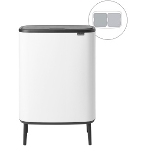 Brabantia Bo Touch Bin Hi Prullenbak - 2 x 30 liter - Afvalscheiding - White