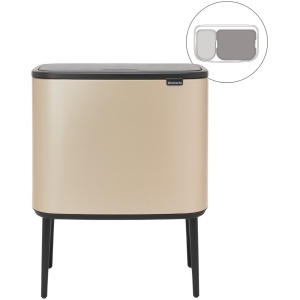 Brabantia Bo Touch Bin Prullenbak - 11 + 23 liter - Afvalscheiding - Metallic Gold