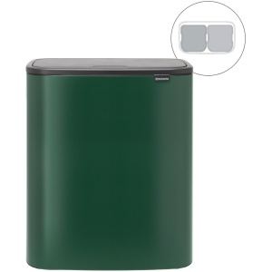 Brabantia Bo Touch Bin Prullenbak - 2 x 30 liter - Afvalscheiding - Pine Green