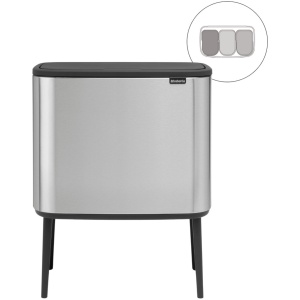 Brabantia Bo Touch Bin Prullenbak - 3 x 11 liter - Afvalscheiding - Matt Steel Fingerprint Proof