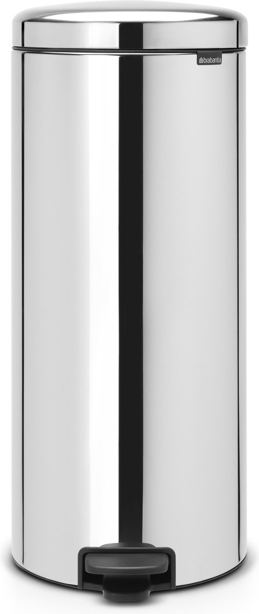 Brabantia NewIcon Prullenbak - 30 liter - Brilliant Steel - met Metalen binnenemmer