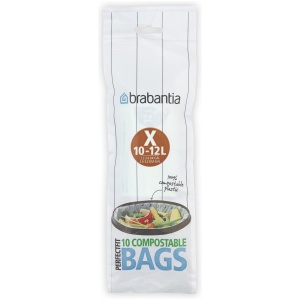 Brabantia PerfectFit Composteerbare Vuilniszakken - 10/12 l - Code X - 10 stuks