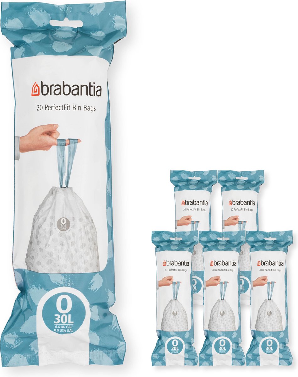 Brabantia PerfectFit Vuilniszakken - 30 l - Code O - 6 rollen x 20 stuks