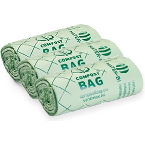 Composteerbare afvalzakjes - 20L - 3 rollen - 20 zakken per rol - Biozakken - Biologisch afbreekbare zakken - Europees gecertificeerd