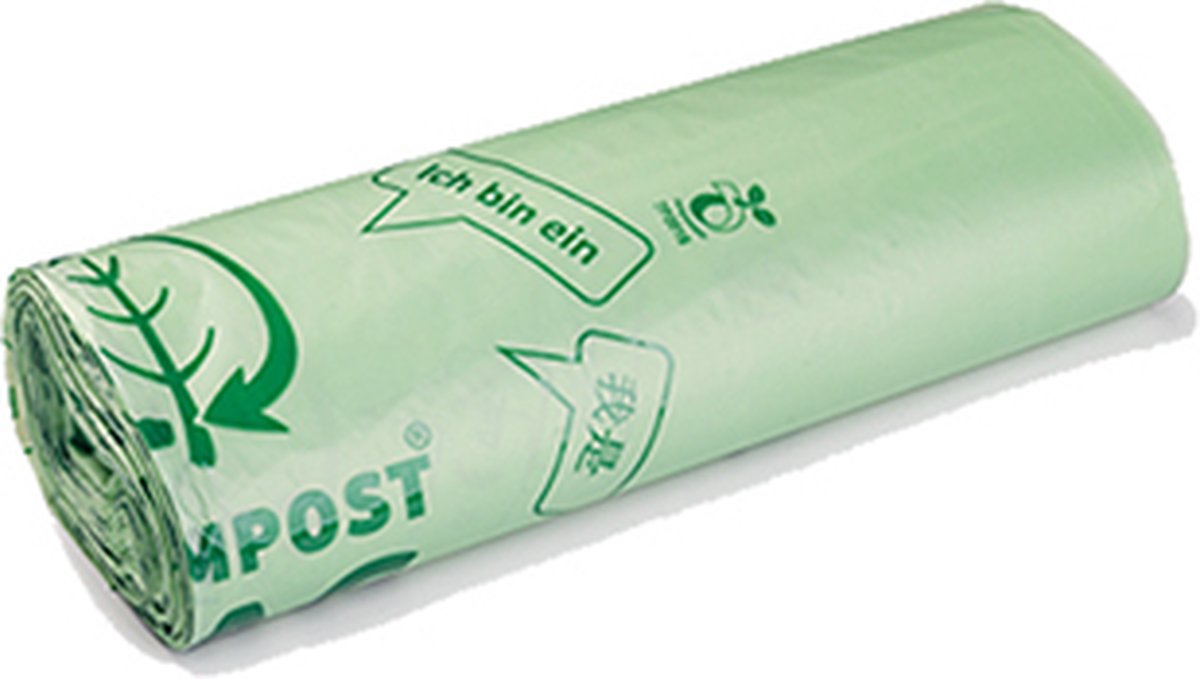 Composteerbare afvalzakjes - 50/60L - Biologisch afbreekbaar - Europees gecertificeerd - Biobased materiaal