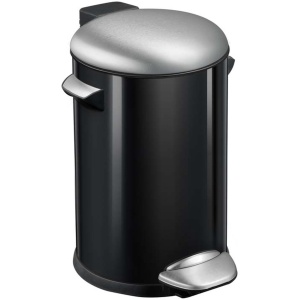 EKO - Belle Deluxe pedaalemmer 12 liter - Steel Plastic - zwart glanzend, mat RVS - Prullenbak