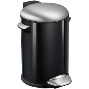 EKO - Belle Deluxe pedaalemmer 20 liter - Steel Plastic - zwart glanzend, mat RVS - Prullenbak